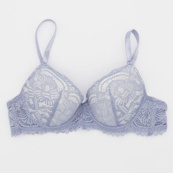 Lace Underwire Padded Push Up Bra Adjustable Straps Sexy Lingerie Womens 36B - Picture 1 of 3